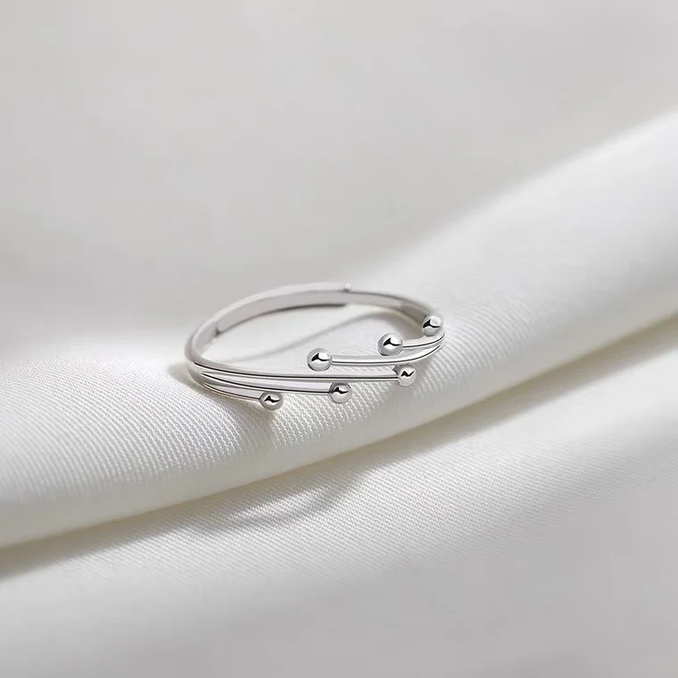 Classic Cute Design 18K Gold Plating 925 Sterling Silver Leaf Adjustable Finger Sterling Silver rings for girls