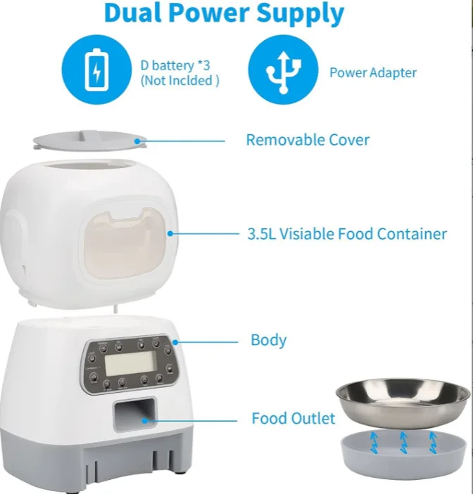 Pet Feeder Smart Automatic Tuya Dog Cat Wifi Mobile 3.5l