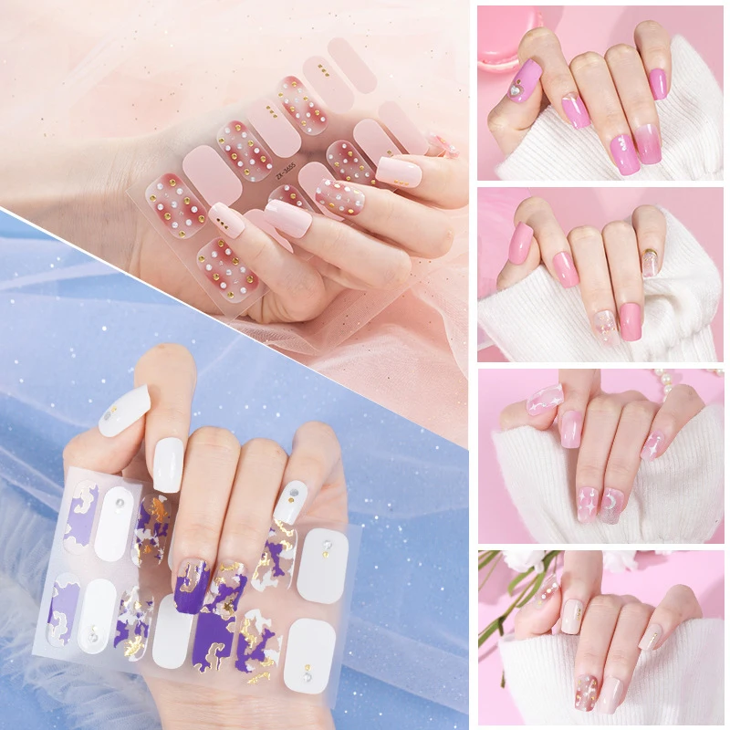 Wholesale 3D Nail Wrap Sticker New Designs Custom Full Nail Strips Christmas Gel Nail Polish Wrap sticker