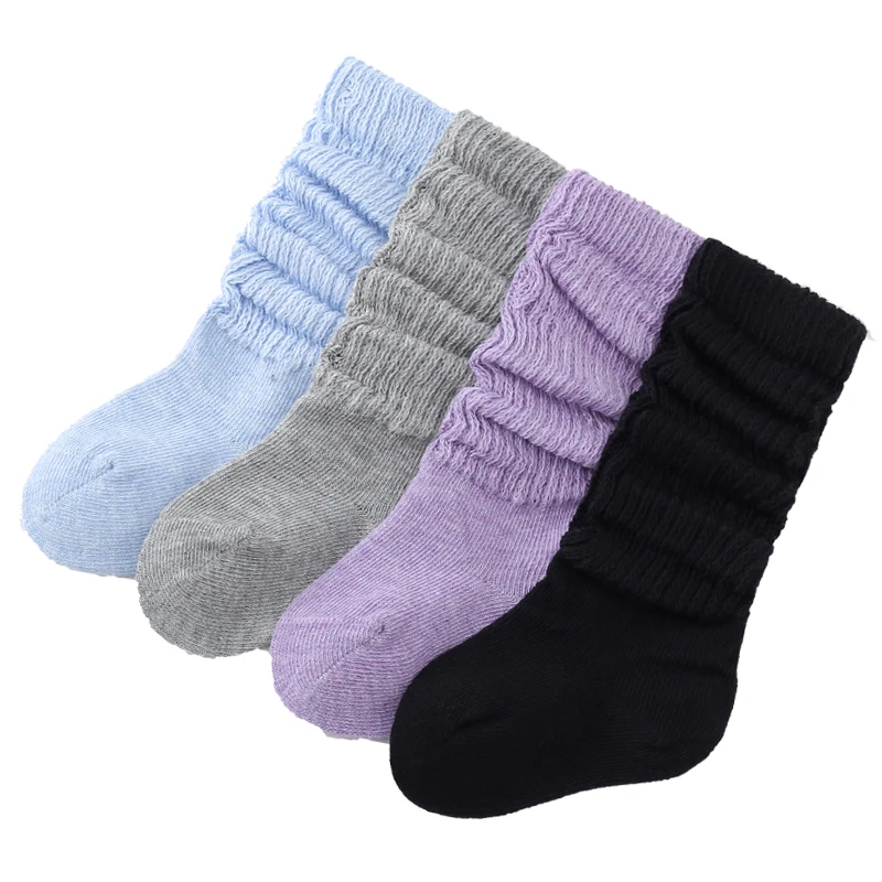 Bonypony 18colors 0-6year organic cotton baby socks gift wholesale premium scrunched style Toddler Baby slouch Socks