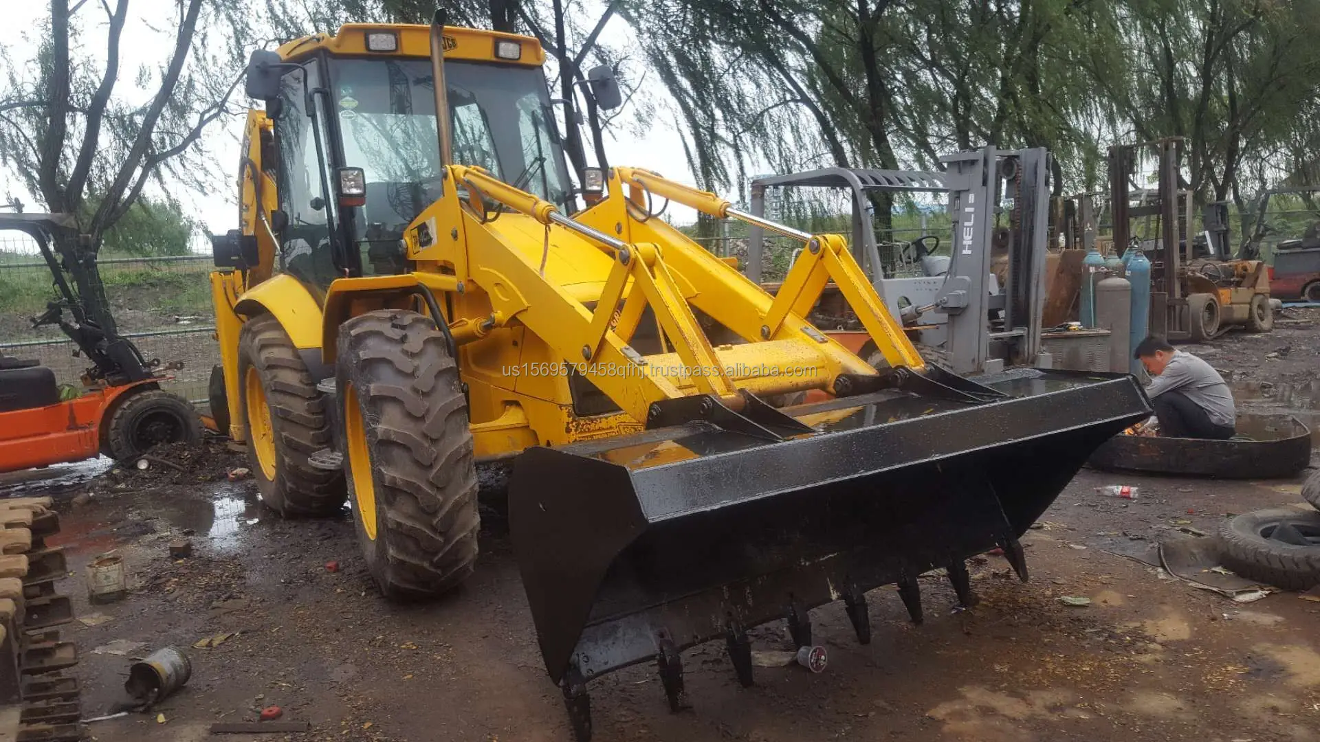 Original Engine Backhoe Loader 4x4 Compact JCB 3CX 4CX 7Ton Used Mini Small Retroexcavadora Farm Tractor Backhoe Loader For Sale