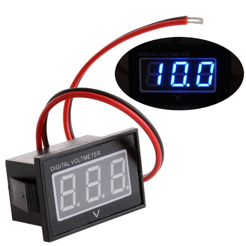 
Waterproof Battery Meter DC 2.7-30V Auto Car Gauge LED Green Digital Voltmeter 