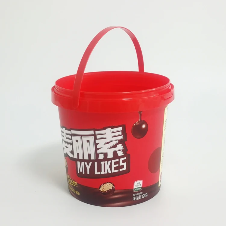 Пищевой ведро 1340 мл круглый стержень для шоколада/печенья/конфет IML ведра с ручкой