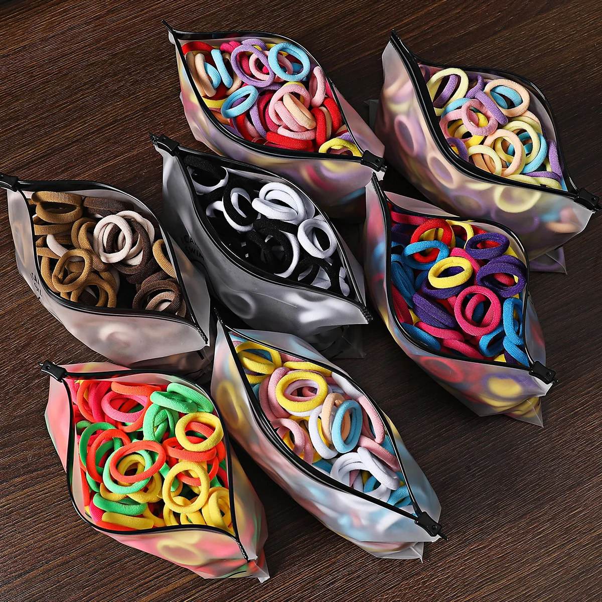 100pcs/Bag Wholesale Kids Hair Ties Candy Color Elastic Hair Rubber Bands Supply Wholesale Price Elastic Hair Band For Kids