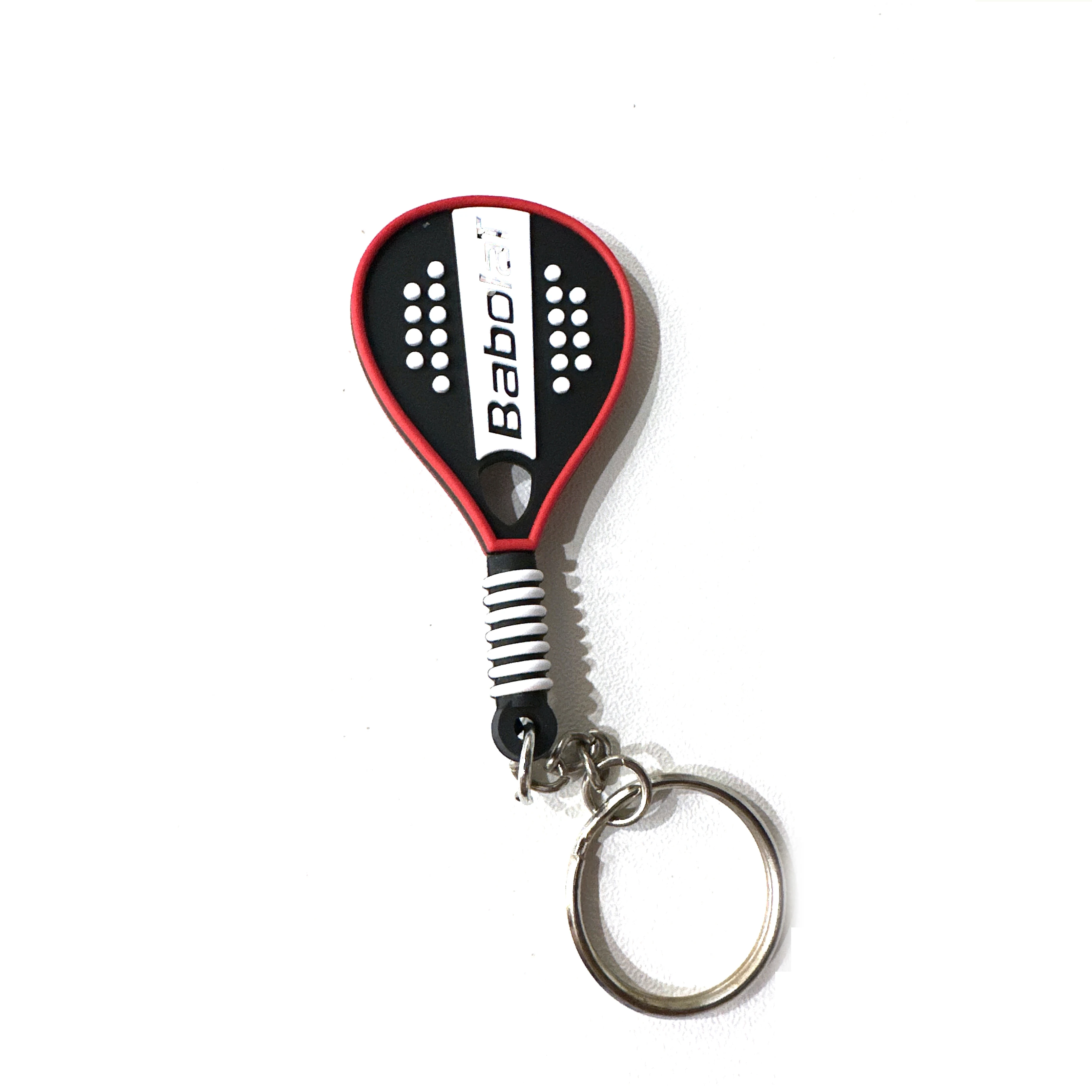 Factory OEM 3d Custom logo Soft Pvc Rubber Pickleball Paddle Keychains Accessories with Key Ring Padel Racket Keychain