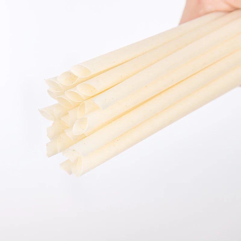 LOKYO Biodegradable rice pla straws compostable milktea disposable straw with customize wrapper