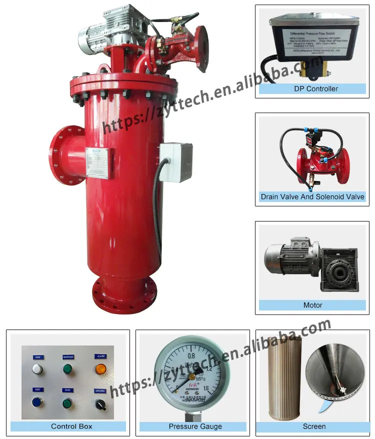 China AIGER A600 irrigation brush water automatic self cleaning filter