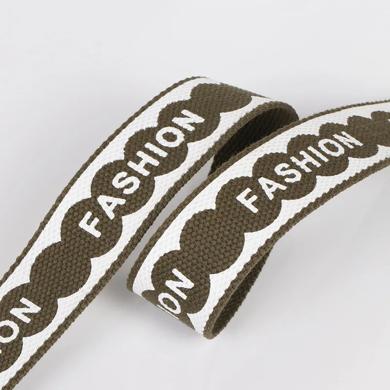 Custom Cotton  Strap  Thick Woven Cotton Ribbon Webbing For Bag  Handle