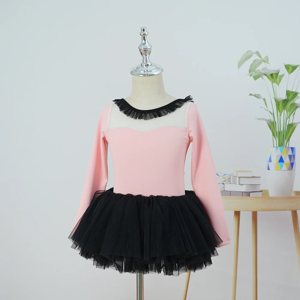 Good quality hot sales new trendy V back pink girls dance ballet tutu for kids