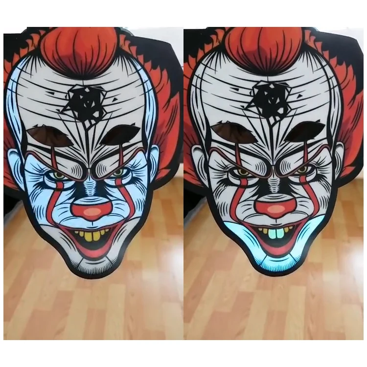 
LED luminous halloween festival carnival costume party joker face shield mask for cosplay funny 