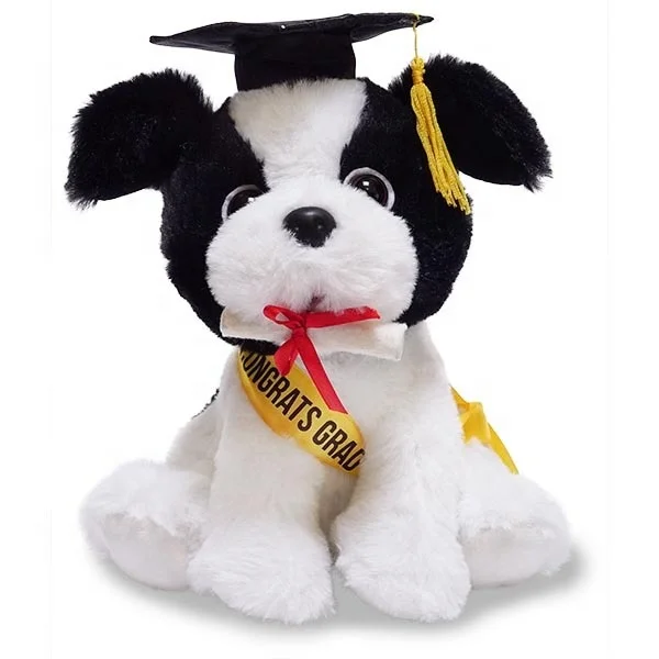 Hot Sales Graduation Gift For Class Graduation Glasses Teddy Bear Plush Custom Graduation Dog