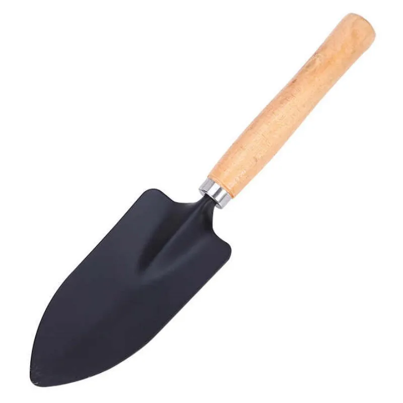 3 Pieces Stainless Steel Heavy Gardening Kit Including Hand Shovel Transplant Shovel and Hand Rake with Ergonomic Wooden Handle