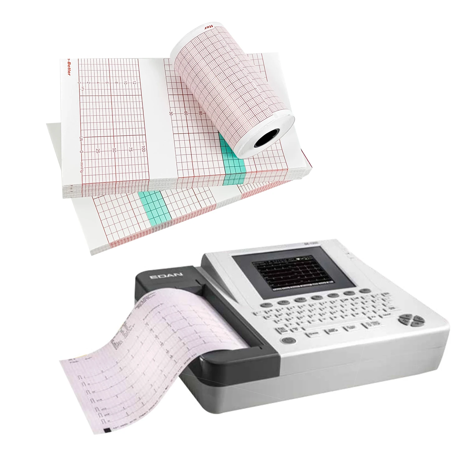 New Arrival Medical Recording Paper Roll 3 6 12 Channels Ecg Paper Rolls