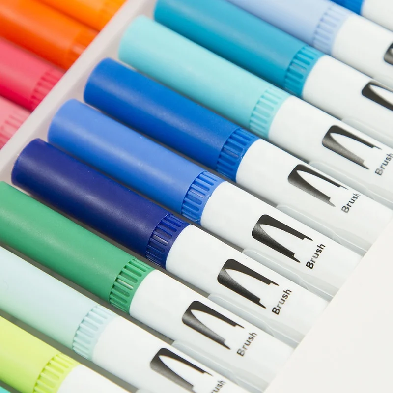 12-Color Dual Tip Watercolor Brush Pen Set for Painting, Sketching & Art Projects