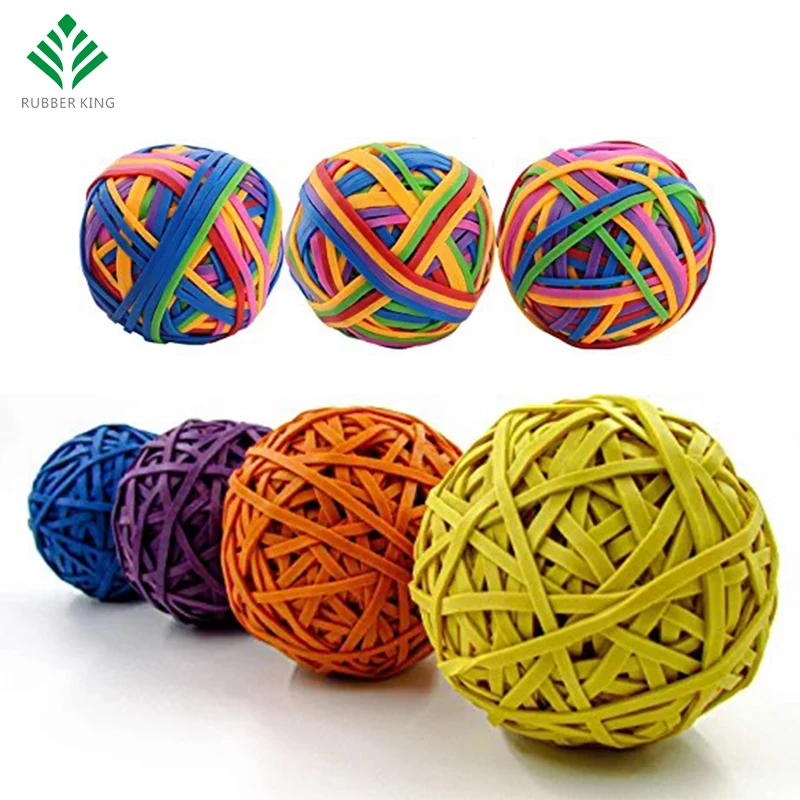 Bouncy Elastic Latex Stretchable Assorted Color 200 Pcs Anti-Aging Per Ball Rubber Band