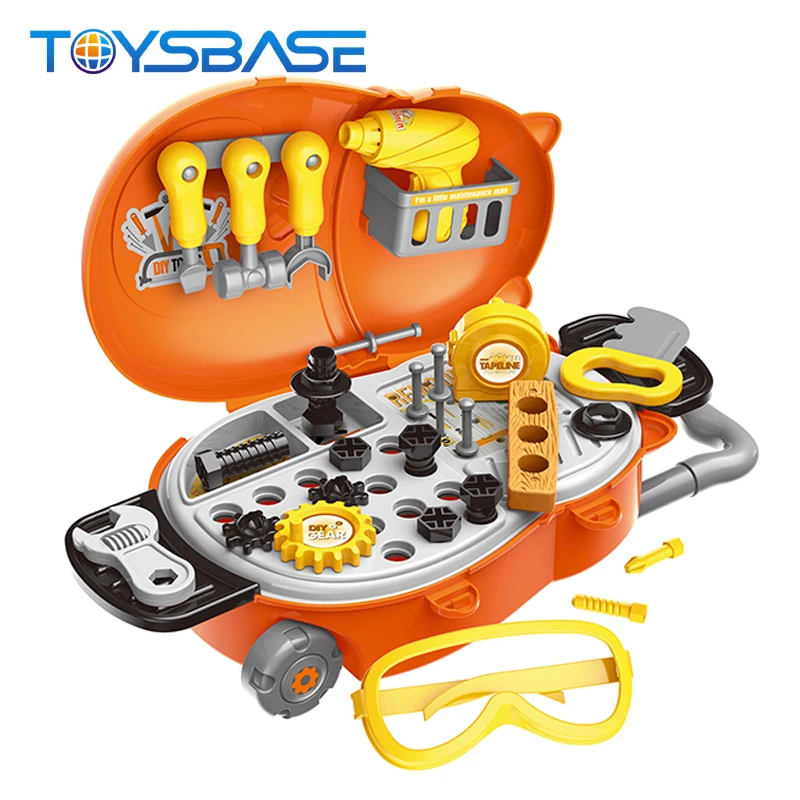 Portable Pretend Plastic Boys Toy Tools Play Set