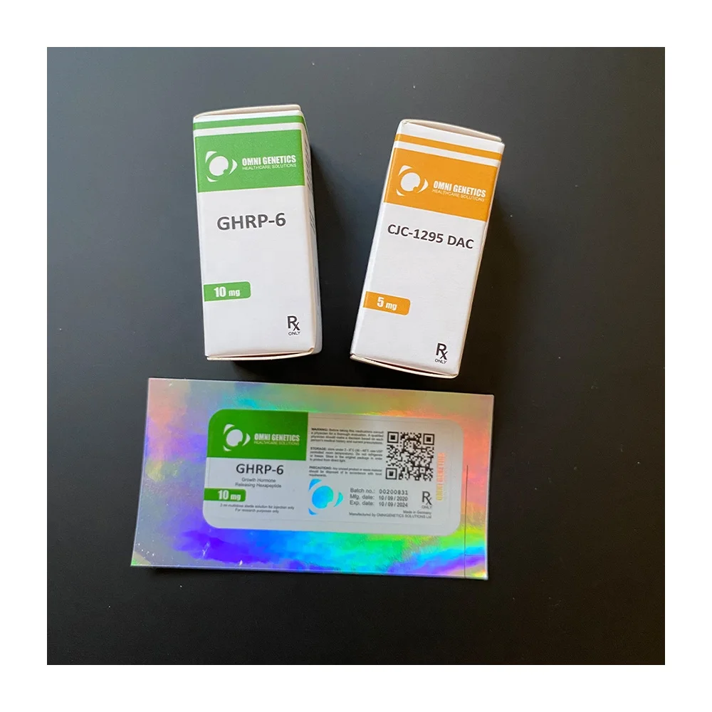 2022 Newest printed branded hcg injection peptide packaging paper box empty vial label with plastic tray for 1x5000iu hcg