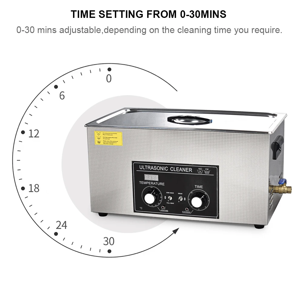 Ultrasonic Cleaning Machine 30L Ultrasonic Bath Parts Washer Machine Retainer Glasses Ultrasonic Cleaner