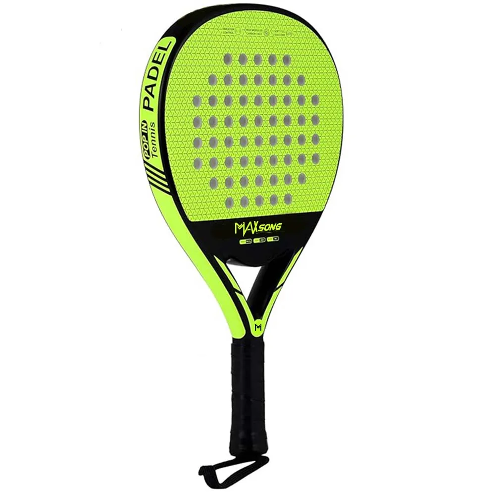 Maxsong top rank fiberglass rough surface soft eva customized free design padel racket for pro player china manufacture