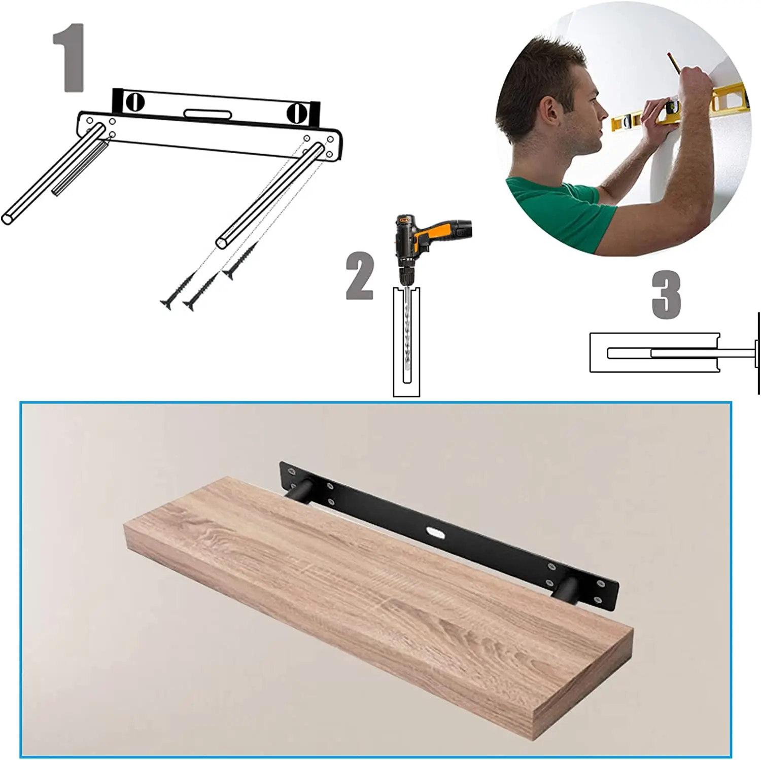 Customized Floating Shelf Bracket Blind Shelf Supports  Hidden Shelf Bracket