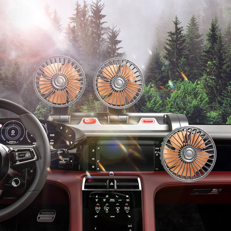 USB/12V/24V Car Cooling Air Fan 3 Head Automotive Electric Fan For Auto camper fan Car Accessories