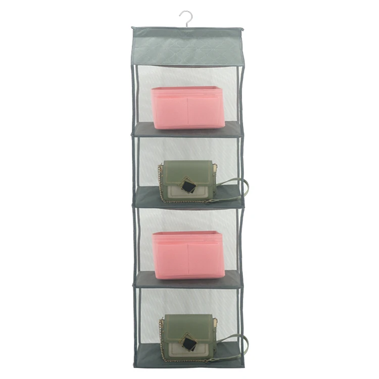 Detachable Hanging Handbag Purse Organizer for Closet, Purse Bag Storage Holder for Wardrobe Closet with 4 Shelves