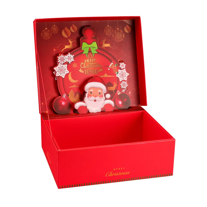 New Christmas gift box creative clamshell cartoon stereoscopic box Christmas Eve Apple socks thermos cup gift box