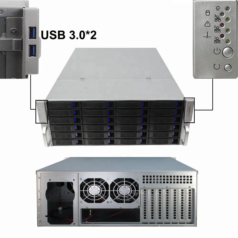  4U стойка для сервера с 24 горячими возможностями SATA/SAS Drive Bay MiniSAS /SATA