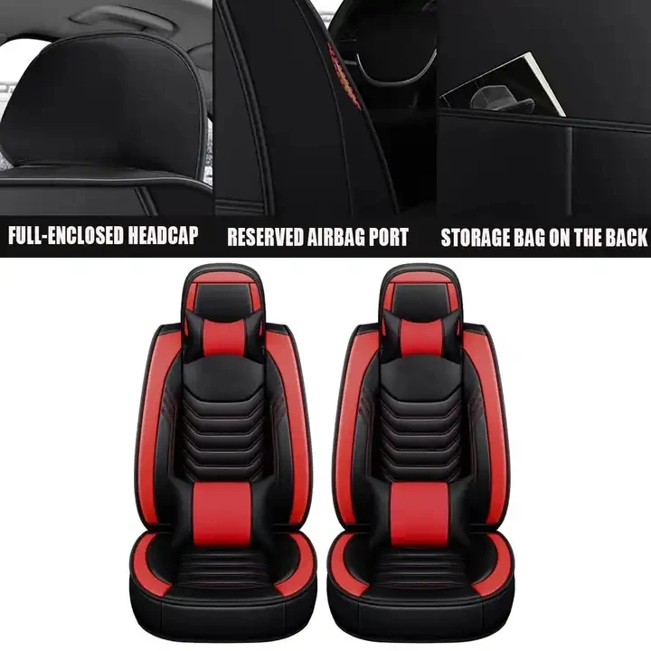 Covers Universal Auto SUV Trucks Van Seats Cover 5D Leather Car Seat with Headrest Waist Pillows