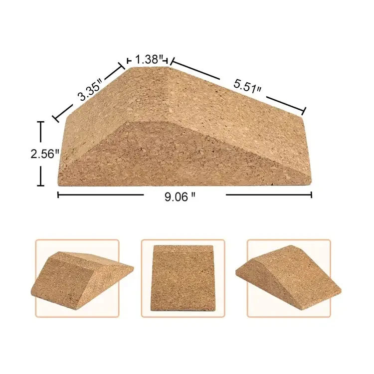 Sports Accessories Indoor Fitness Cork Squat Wedge Block Wooden Yoga Incline Slant Board Calf Stretcher