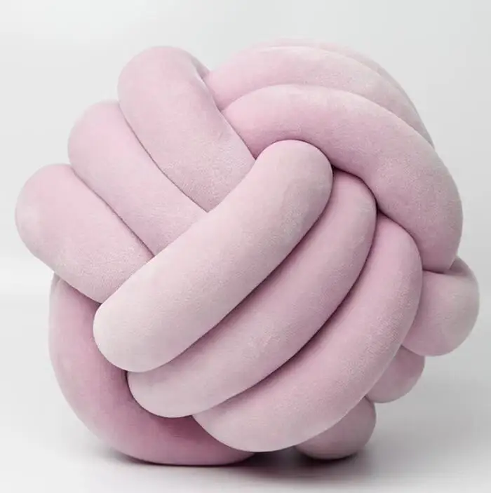 Knot Floor Cushions Modern Pillow Knot Pillow Cushion Polyester Velvet Chunky Knot Pillow Cushion Ball Hollow Fiber Filled