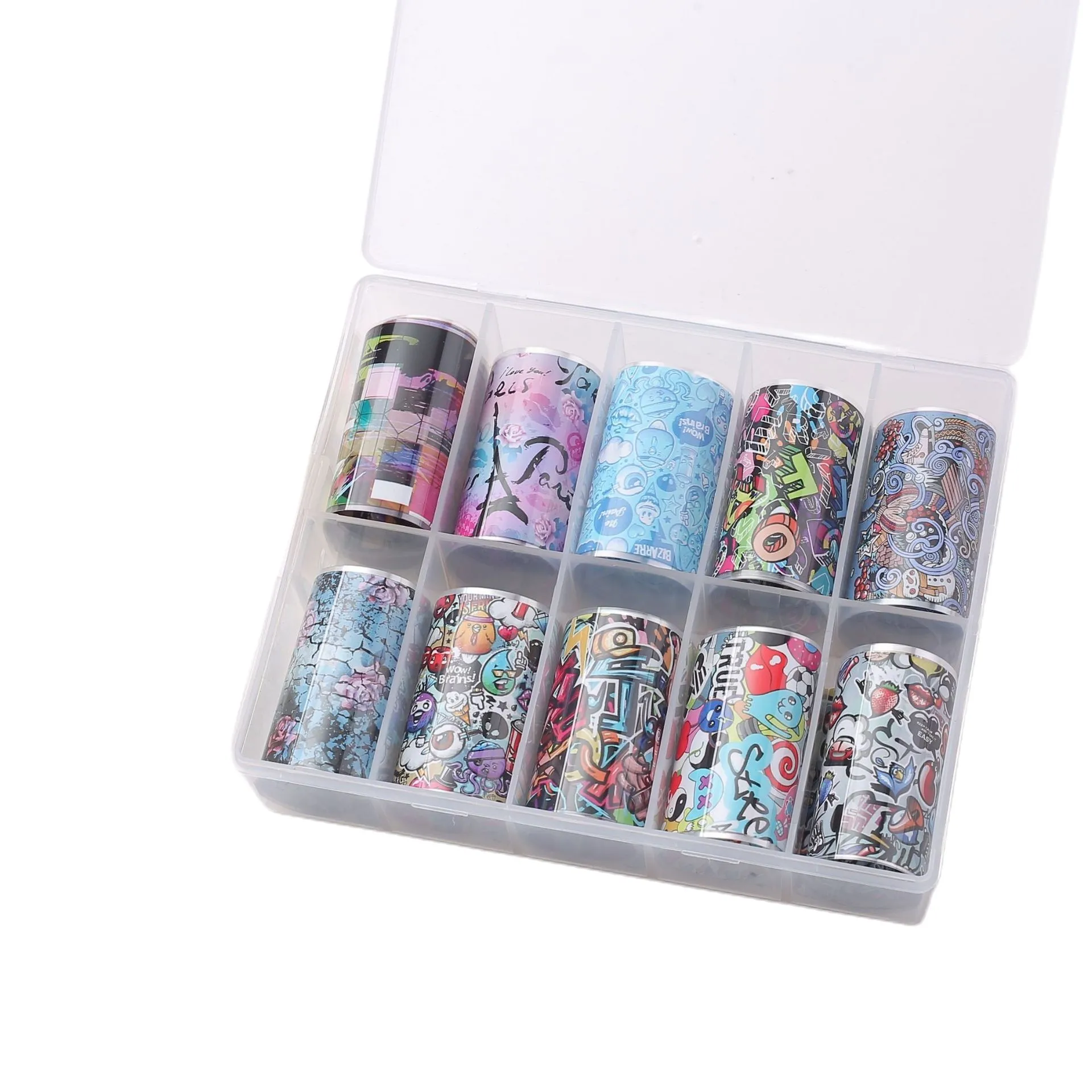 New Style Rabbit Flower Black And White Lace Nail Star Paper Foil Transfer Sticker Laser Leopard Print Foil Removal Wraps