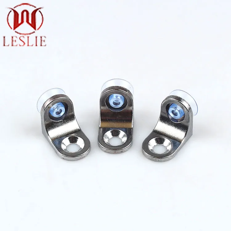 Furniture hardware shelf support L-shaped arc chrome-plated cabinet partition bracket Glass Shelf Support Pin with Sucker