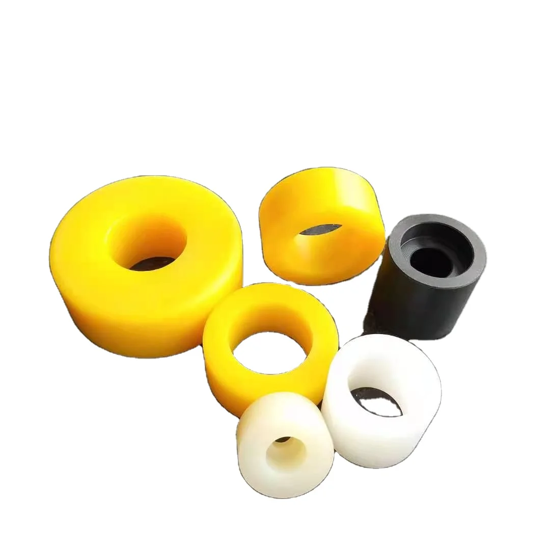 custom PTFE plastic bushing nylon flange insulating sleeve bush with spiral slot POM sleeves for bolts