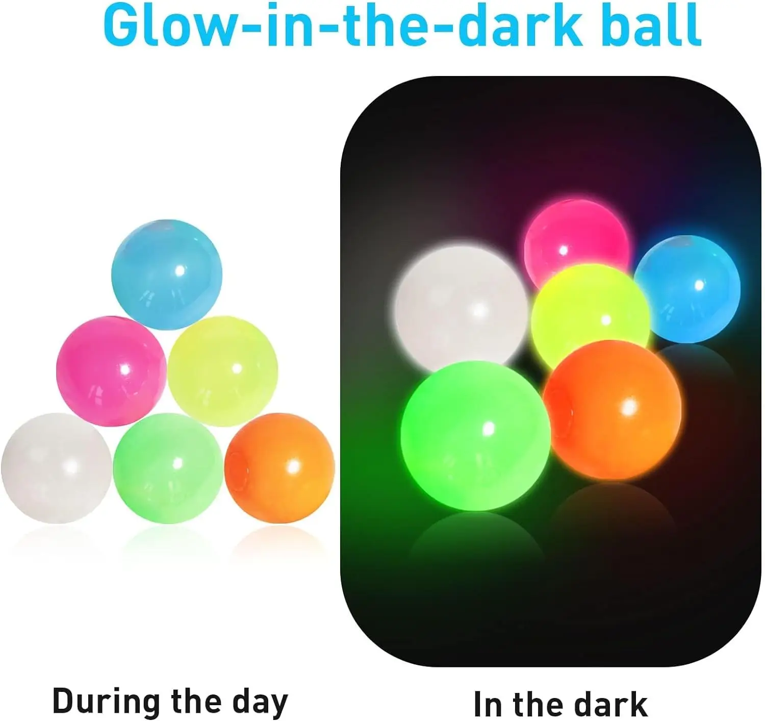 TPR Stress Sticky Ceiling Balls Glow in Dark For Kids Glowing Sticky Balls