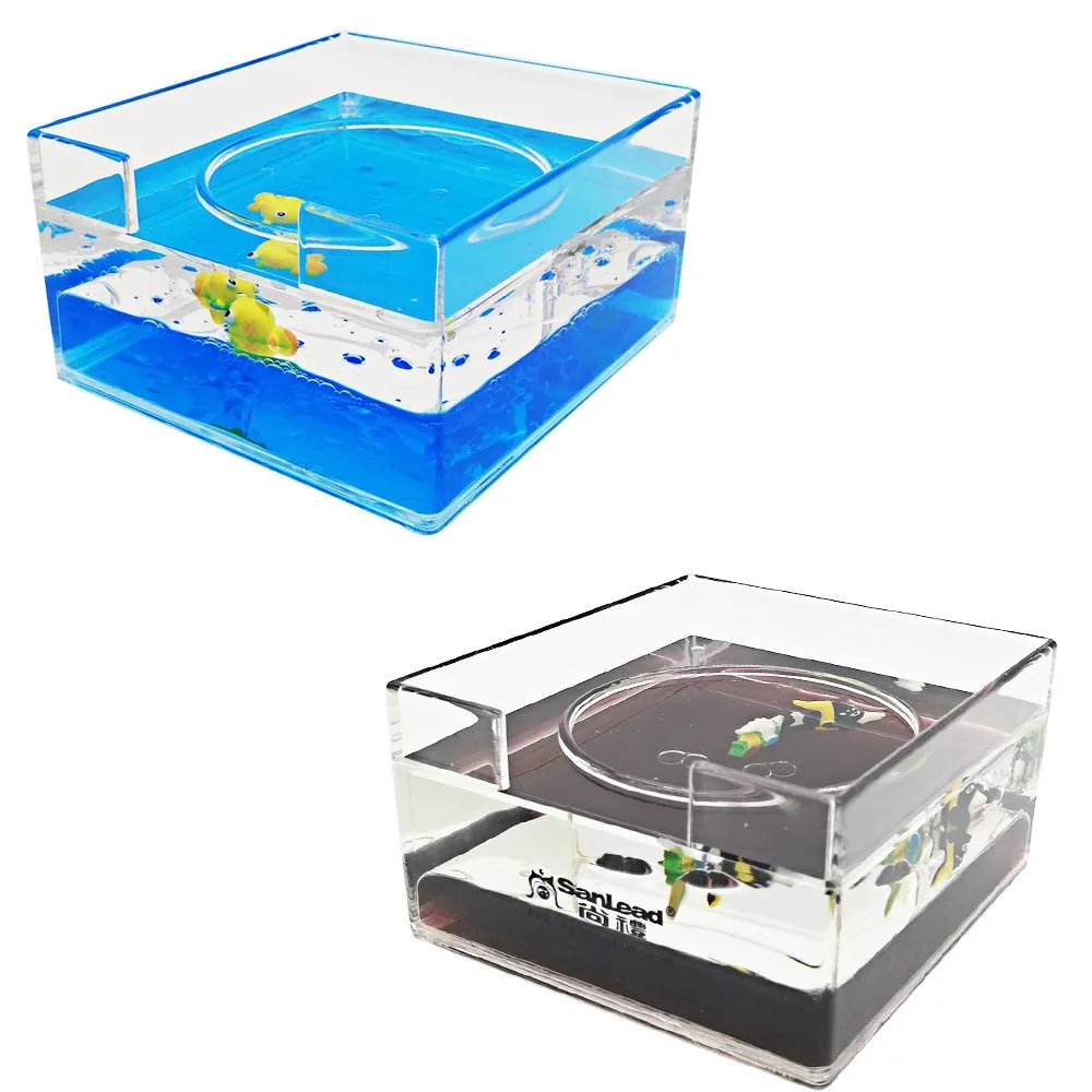 Liquid Water Floaty Desk Shelf Box storage Display Stand Acrylic Paperweight Tray Memo Business Liquor Card Holder