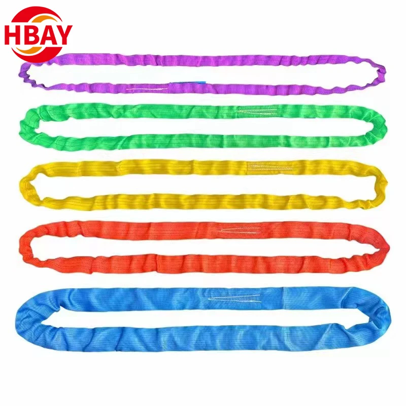 Polyester Lifting Sling Webbing Belt Woven Strap Flat Crane Towing Accessories