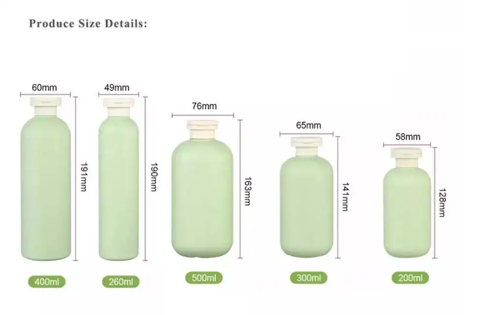 Pricate Label Body Butter 250ml Cosmetic Jar Empty Soap Dispenser Pump Head Cylinder Bottle 500ml hdpe Shampoo Green Gray