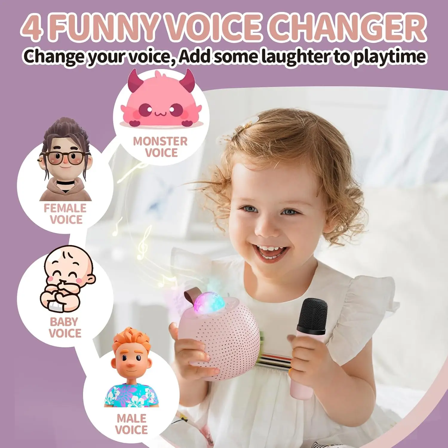 Home KTV  Portable Voice Changing Karaoke Machine RGB Light Portable Mini Bluetooth Karaoke Speaker