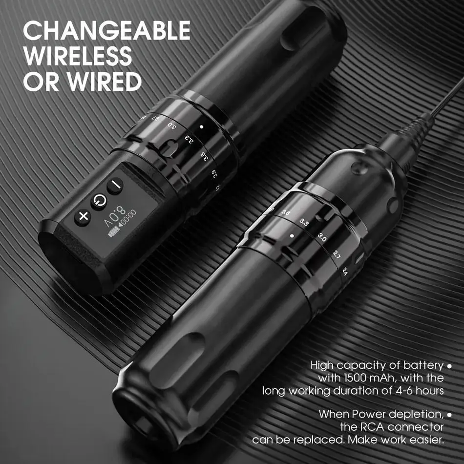 Nova Tattoo Supply RCA connector Changeable Wireless or Wired Pen Machine Tattoo Battery Power Tattoo Gun Pen