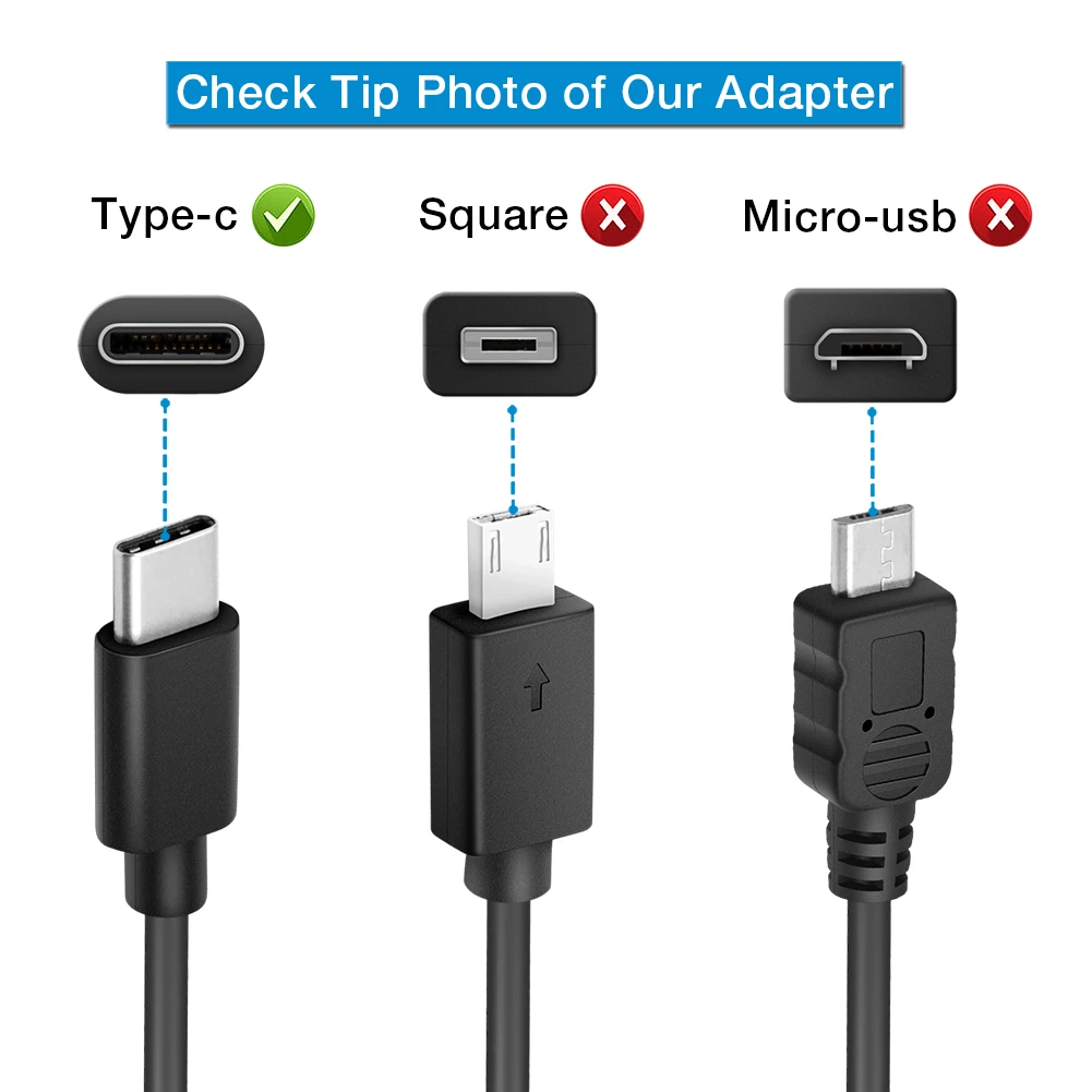 USB-C наконечник 15V max 3A 45 Вт адаптер переменного тока зарядное устройство для ноутбука Dell/HP/Asus/Lenovo/Acer TYPE-C