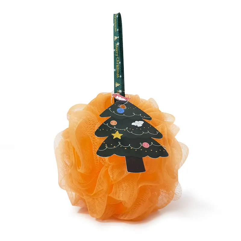 New Christmas Series Shower Ball Bubble Net Bath Flower Mesh Loofah Rubbing Bath Towel Holiday Gift Wholesale