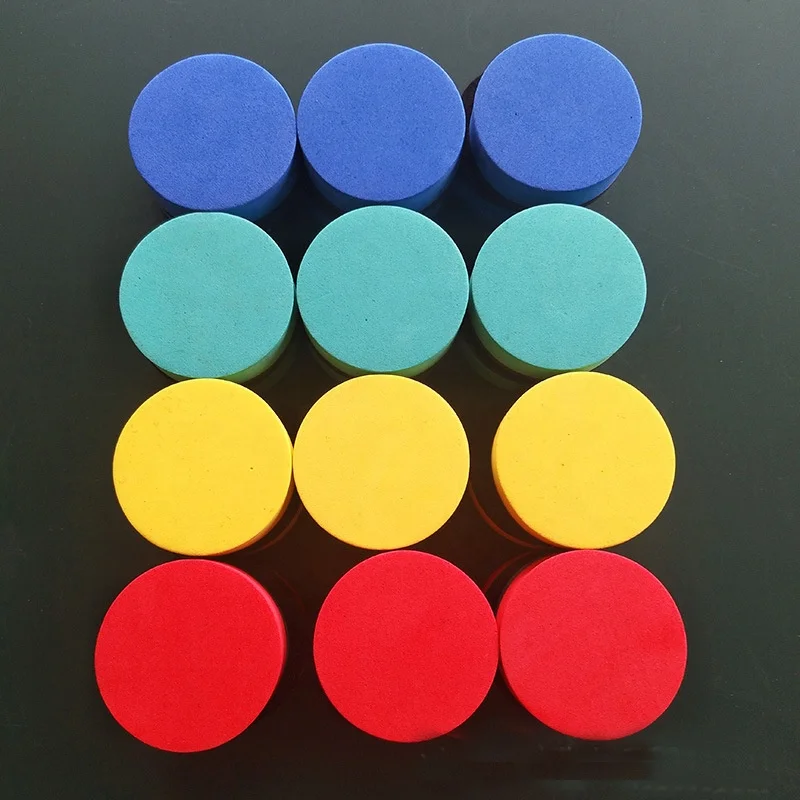 Custom Wholesale Eva Whiteboard Colorful Round Cute Erasers For Kids