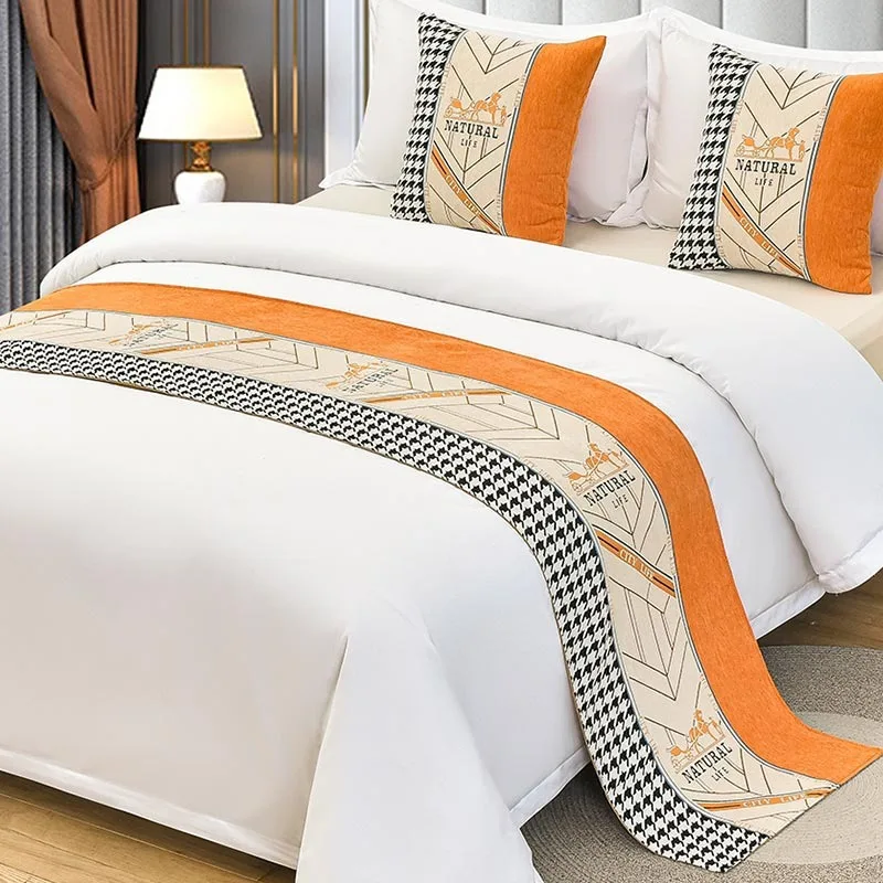 Bed flag bed end towel Hotel Luxury family room network red light luxury