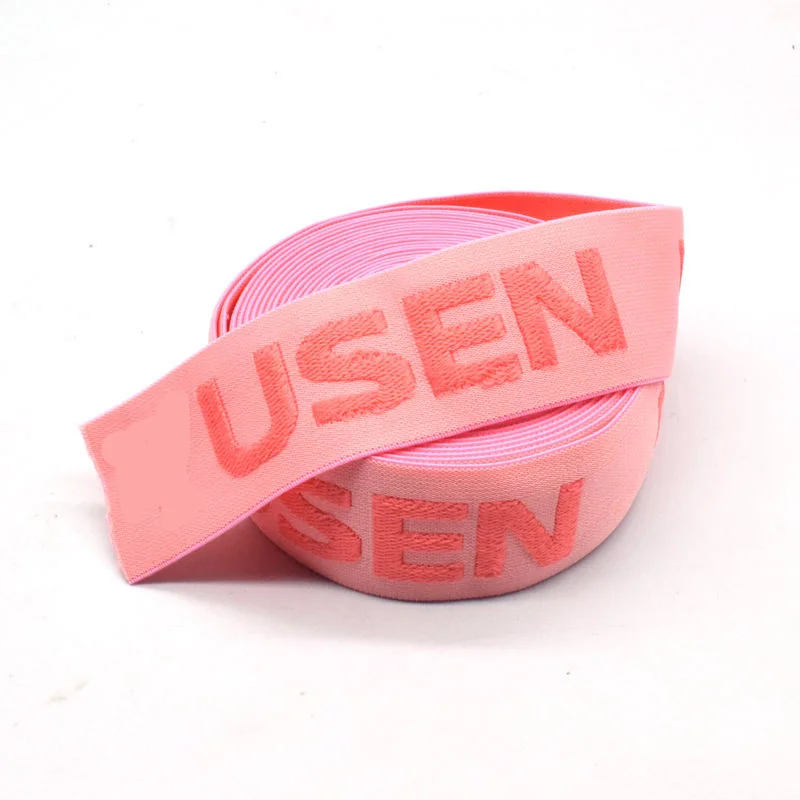 Hot Selling Wholesale Supply Custom Logo Nylon Jacquard Lettered Woven Elastic Webbing for Garment Underwear Panty