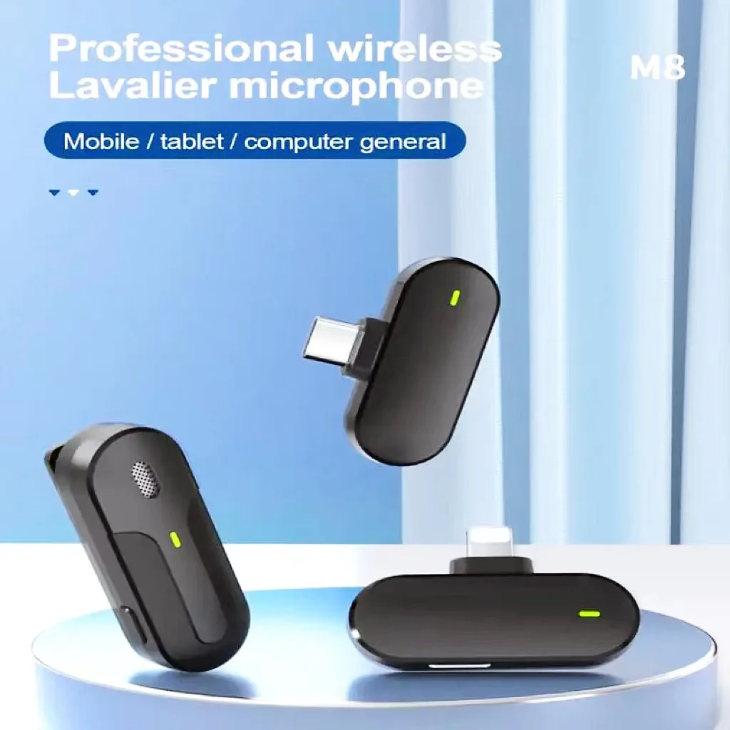 Wireless Lavalier Microphone Portable Audio Recording Mini Microphones For  Android Live Broadcast Game Phone Mic