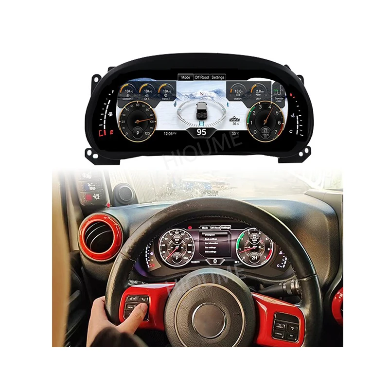 Linux system 12.3-inch LCD digital dashboard  For Jeep Wrangler 2011-2017 Virtual cabin cluster odometer Interior Retrofit kit