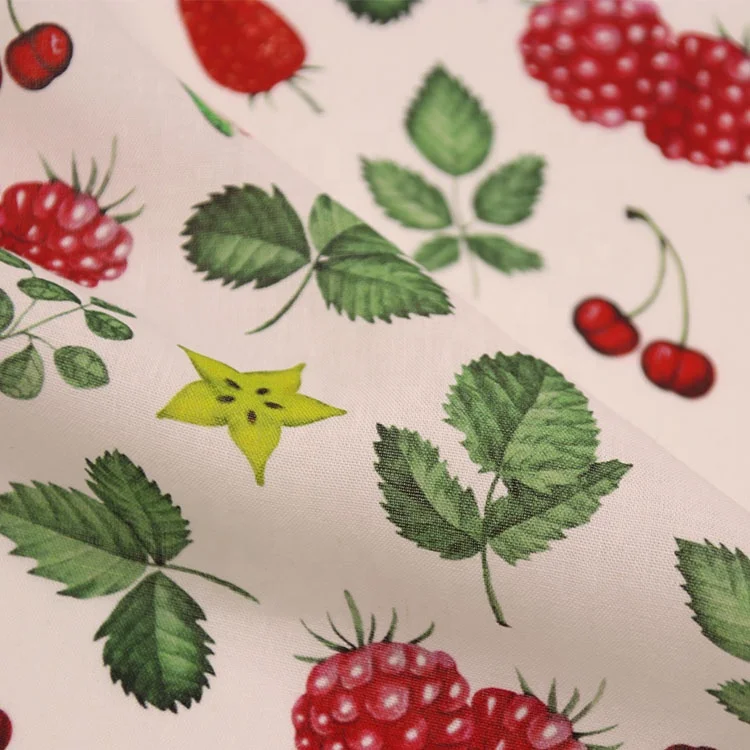 12129D фрукты цифровая печать # 70% Тенсел 30% Лен ткань для женские блузки, рубашки и платья костюмы со штанами