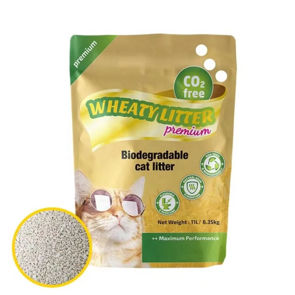 BSCI factory ODM/OEM Supplied  wheaty cat litter  Arena para gatos wholesale !  factory price wheat cat sand ! products For cats