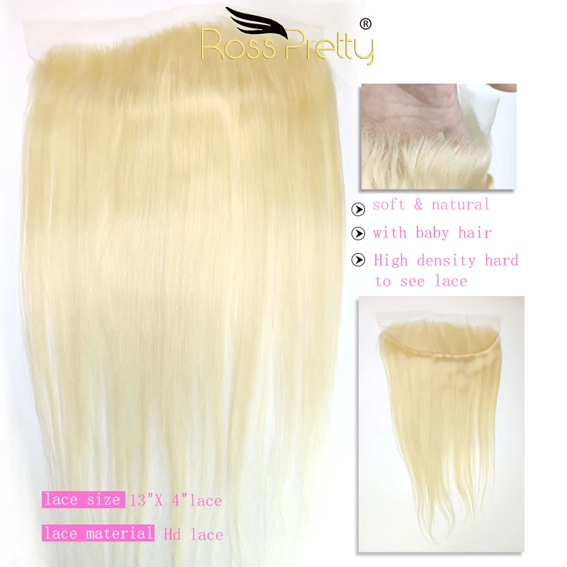 Wholesale 13A 613 blonde human virgin hair HD lace closure front, 613 13x4  lace frontal